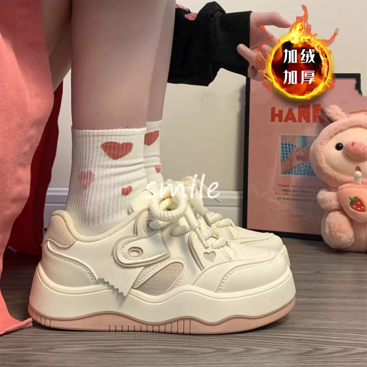 Плюшевая теплая маленькая белая обувь женская оригинальная обувь новая 2024 осень и зима дикая женская обувь ns прилив