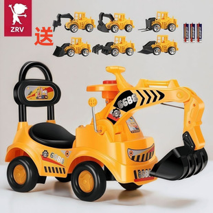 Children's Excavator Can Sit on the Excavator Boy Toy 1 to 3 Years Old Riding on the Yo-Yo Car Sliding Engineering Vehicle
