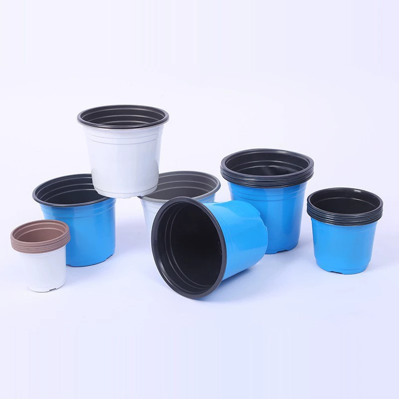 Заводская поставка Белый Фиолетовый Синий Двухцветные горшки Пластиковые утолщенные двухцветные цветочные горшки Мясная рассада Посадка цветочных Горшков