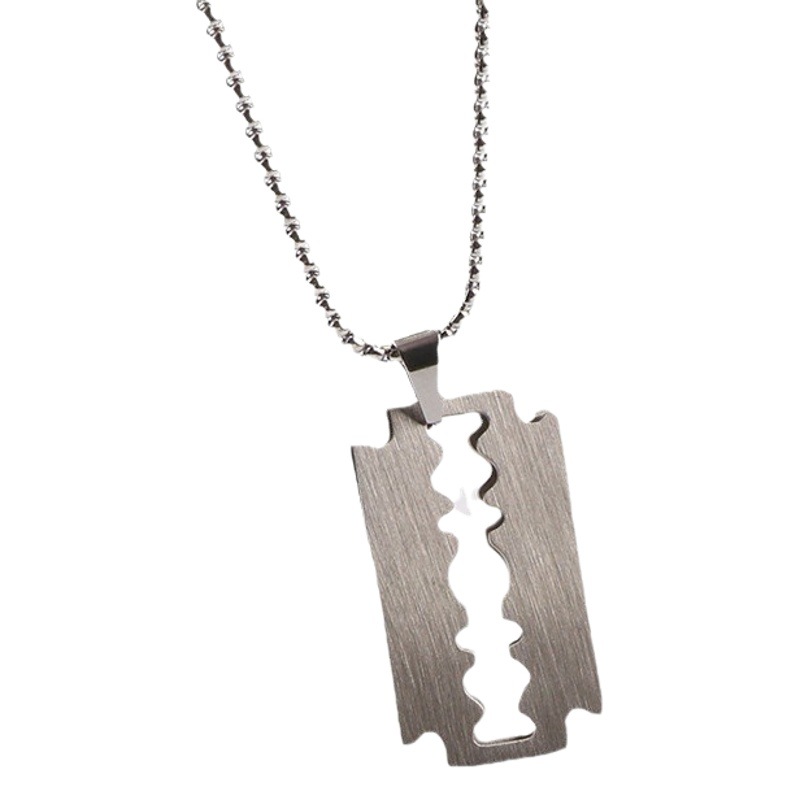 Cross-Border Men's Necklace Korean Style Trendy Simple Long Sweater Chain Pendant Men's Pendant Personalized Stainless Steel Jewelry
