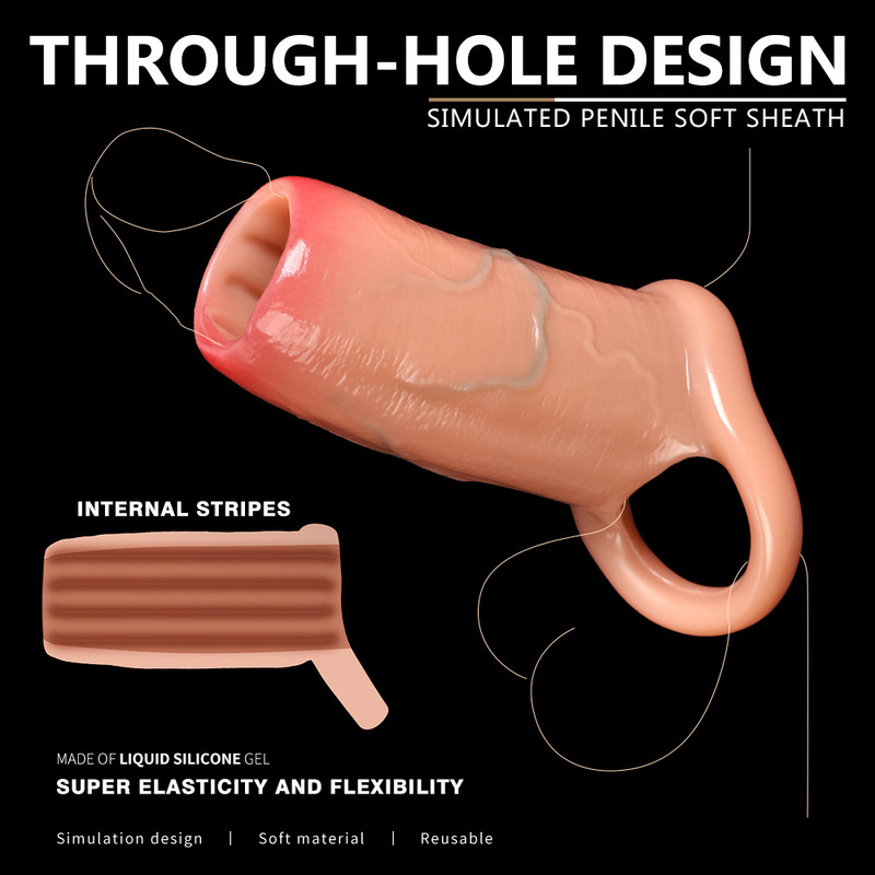 Lumeng Silicone Wolf Tooth Condom, Thickened and Lengthened, Thick Dildo Penis Sleeve for Men, Insertable Sex Toy Tool Lumeng Silicone Wolf Tooth Condom, Thickened and Lengthened, Thick Dildo Penis Sleeve for Men, Insertable Sex Toy Tool