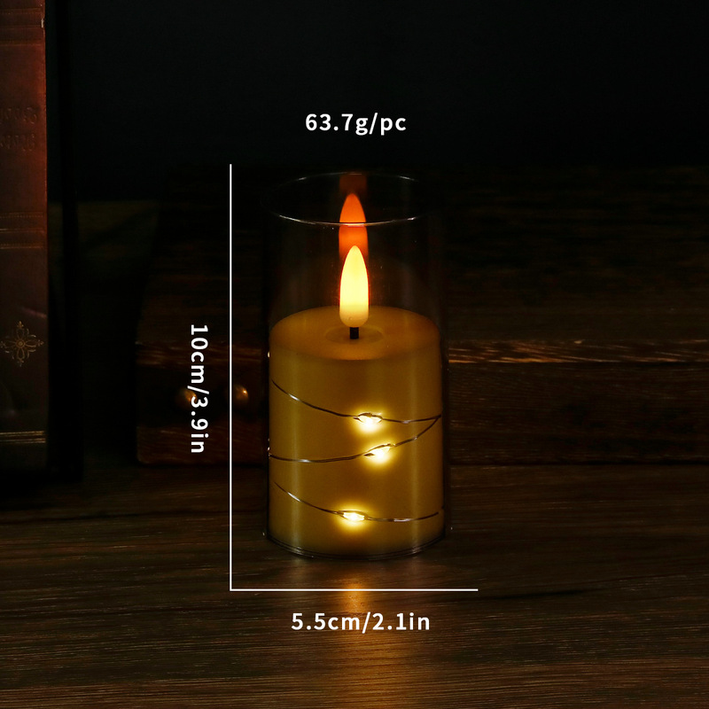 LED フレームレスキャンドルライトクリスマスパーティーストリングライト西洋レストラン結婚式の装飾品アクリル電子リモコンキャンドル|undefined