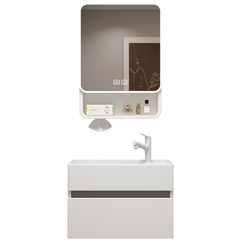 Gabinete de lavabo de apartamento pequeño de nido de abeja de aluminio, mini mesa de lavado, lavabo integrado ultra estrecho, mueble de baño de almacenamiento fuerte