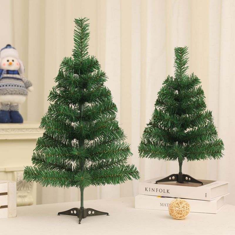 クロスボーダー植毛ミニクリスマスツリーPVCライト付き卓上飾り60cm人工クリスマスツリーセット卸売|undefined