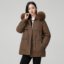 服女2024年新款女韩版中长款棉衣棉服冬季加绒棉袄大毛领外套