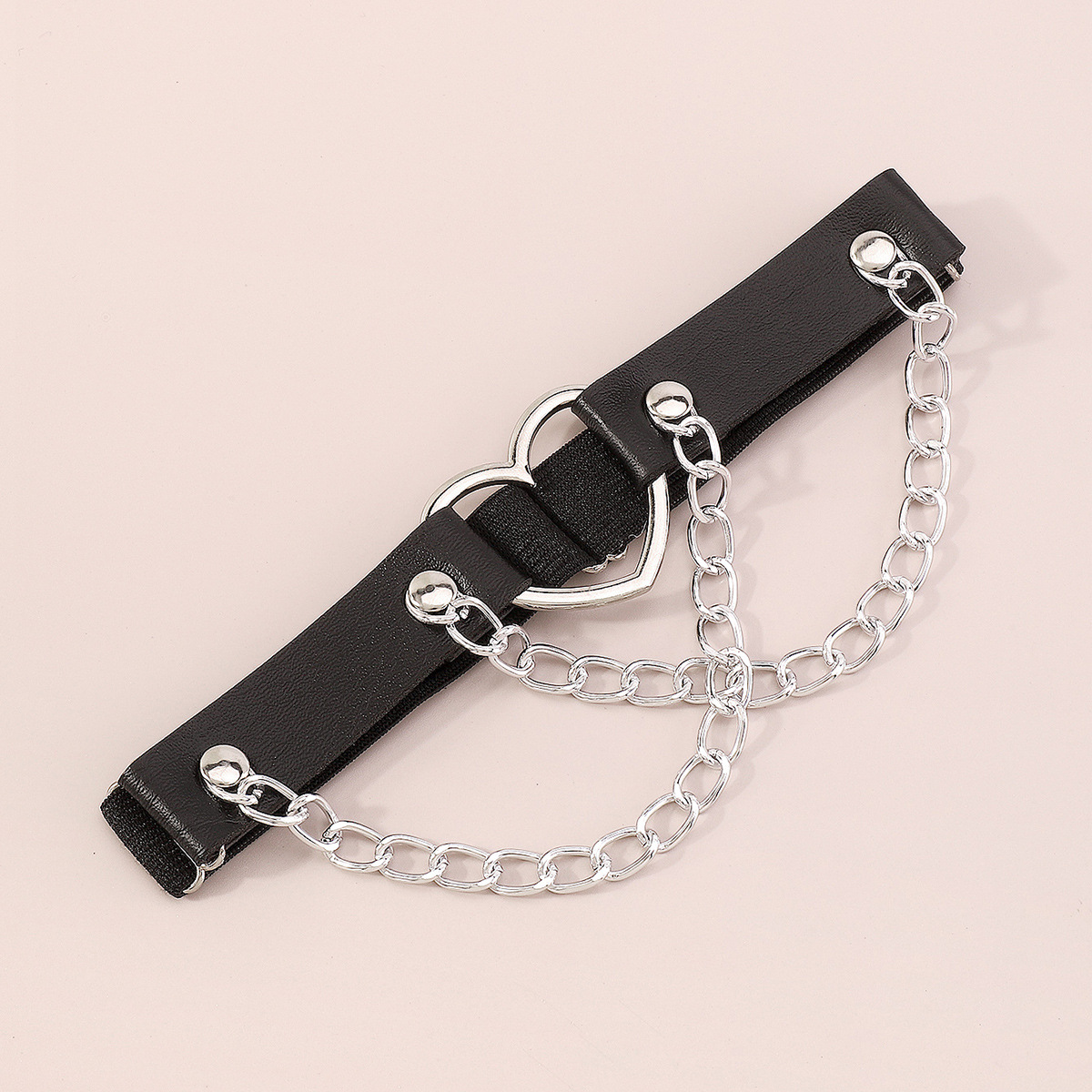 Punk Geometric Heart Shape Alloy Rivet Body Chain 1 Piece