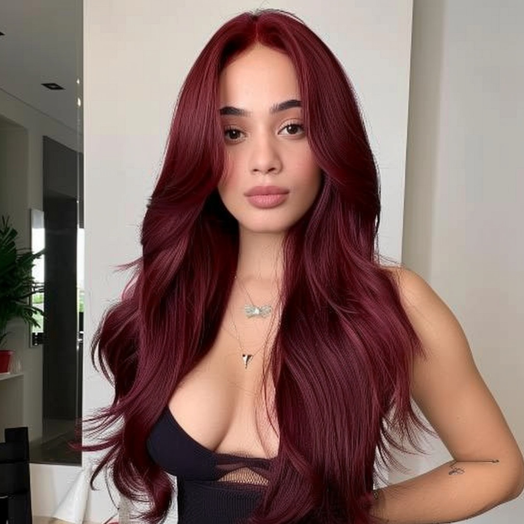 Fábrica en stock europeo y americano cabeza completa cubierta medio gradiente rojo grande onda larga Pelo Rizado pequeño T importado peluca del cordón para las mujeres