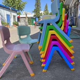 Enlarged and Thickeneded Kidsren's Back Chair, Kindergarten Bench, Adult Sitable Plastic Small Chair, Baby Chair, Non-Slip and Fall-Resistant