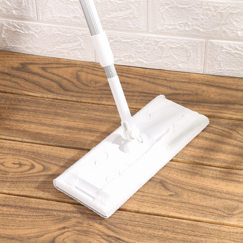 Retractable wash-free flat mop electrostatic dust removal paper mop clamp-on floor cleaning dust removal mop rod