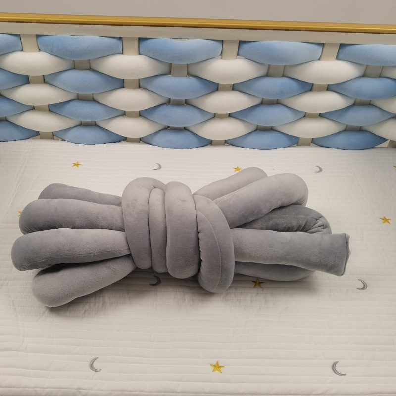 Cama de bebé ins cama de torsión perimeter tira de protección trenzada bebé cama de empalme para niños protector de tela trenzada para recién nacidos