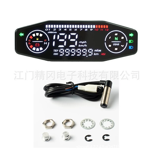 Мотоцикл модифицированный приборный агрегатный универсал светодиодный цифровой вольтметр