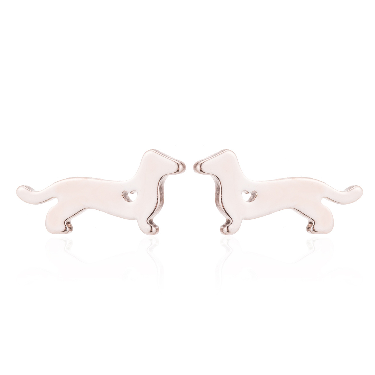 Fashion Dog Stainless Steel Earrings Ear Studs Plating No Inlaid Stainless Steel Earrings