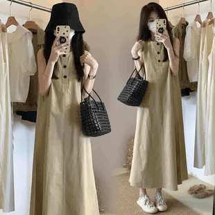 2025 New French Style Lazy Sleeveless Vest Dress for Women, Summer Petite Design Casual Workwear Long Dress