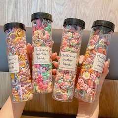 Korean Version Children's 100 Pieces Canned Small Rubber Bands Cute Baby Hair Bands for Girls, Non-Damaging Hair Accessories