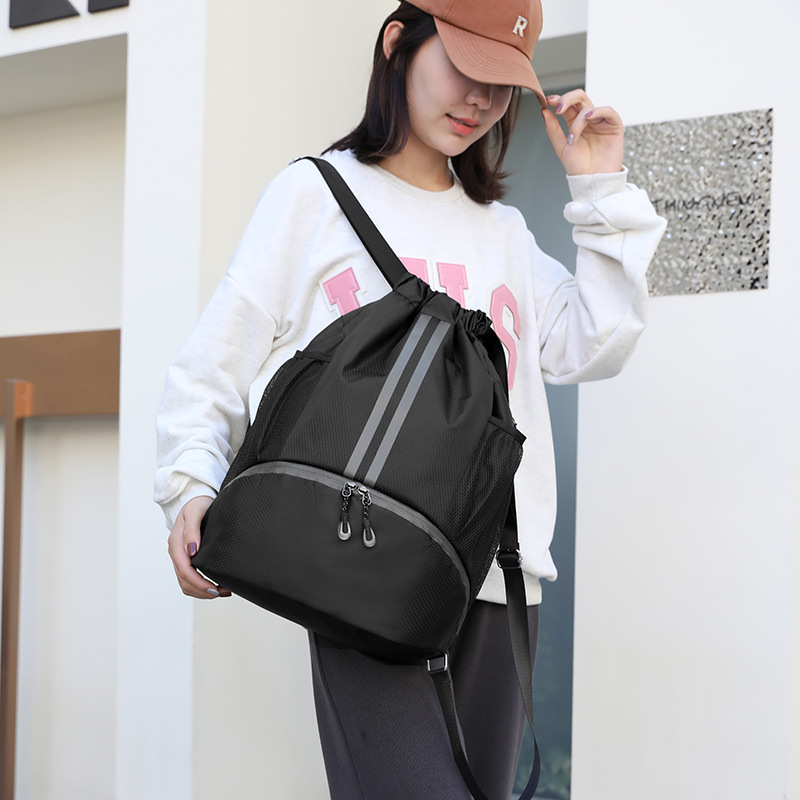 Bundle shoulder drawstring soccer basketball dry wet separation swimsuit storage, fitness bag, backpack can be used_voghion.com