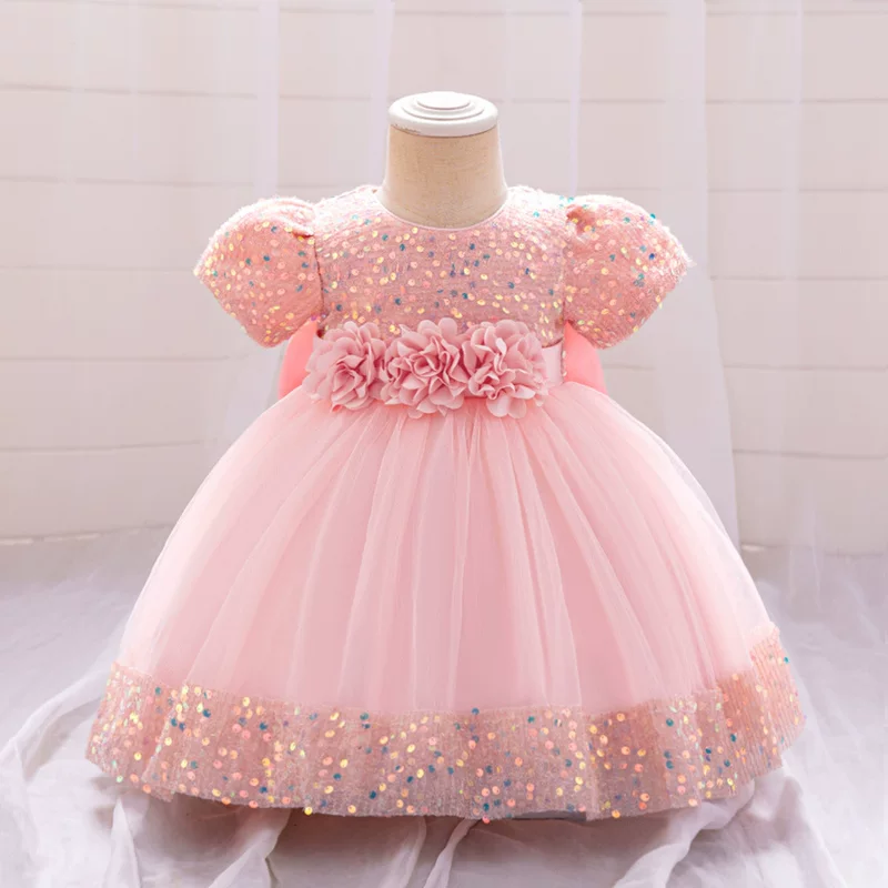 Children's dress for early age, three dimensional small princess costume, European style, flowered, Birthday gift