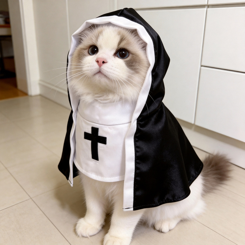 Cat Costume Pet Clothes Summer Thin Breathable Funny Cosplay Photo Props Small and Medium-Sized Ins Internet Celebrity Hot Item