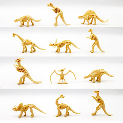考古挖掘恐龍化石骨架獨角獸火烈鳥美人魚仿真動物模型兒童小玩具