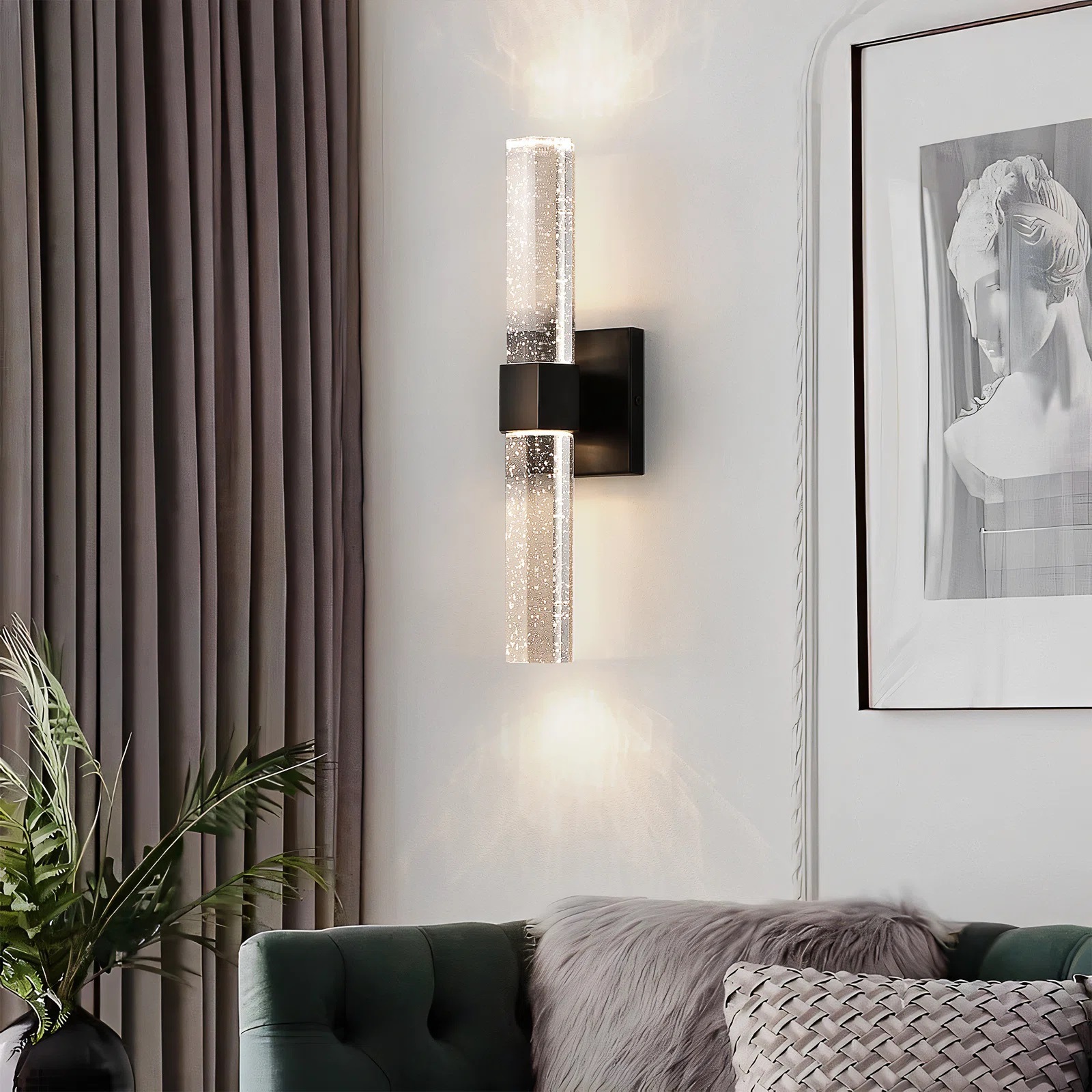 Luz de fondo simple lámpara de pared de cama doble lámpara de pared lámpara de pared sala de estar dormitorio cristal postmoderno fabricantes de lujo