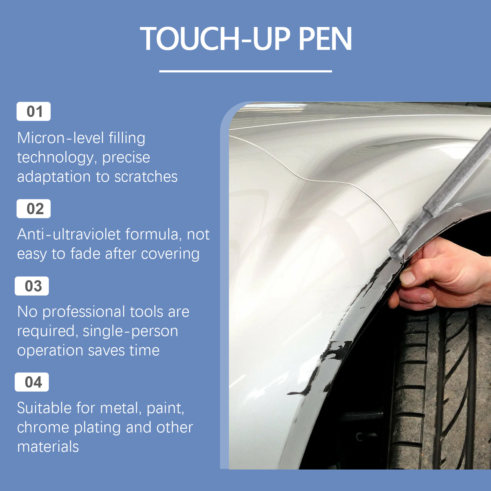 Rayhong Car Fine Scratch Care Pen Anti-Rust and Waterproof DIY Metal Wheel Hub Covering Car Paint Care Pen