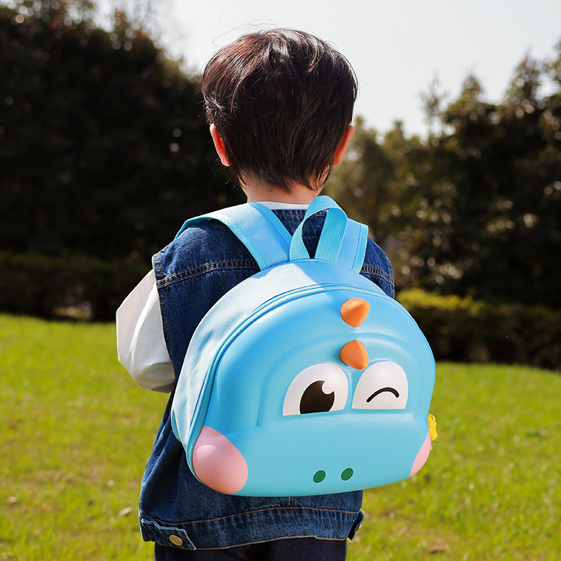 Nueva mochila de jardín de infantes Dinosauro 3D concha dura bolsas de hombres y mujeres con cáscara de huevo en el parque súper lindo bolsas anti-sucio para niños