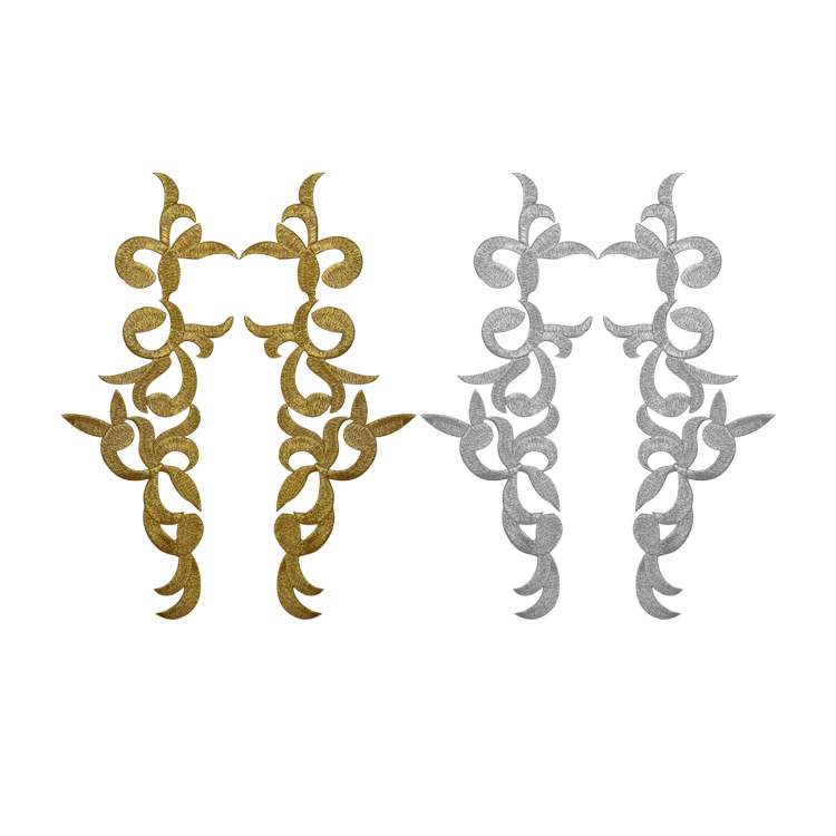 祥云刺绣布贴舞蹈演出服装装饰辅料云纹绣花贴金线民族刺绣布贴