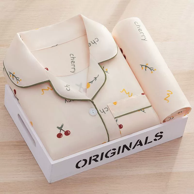 Женская Высококачественная пижама из 100% хлопка, на весну и осень, милая модная домашняя одежда для мам с длинными рукавами из двух предметов, осенне-зимняя одежда