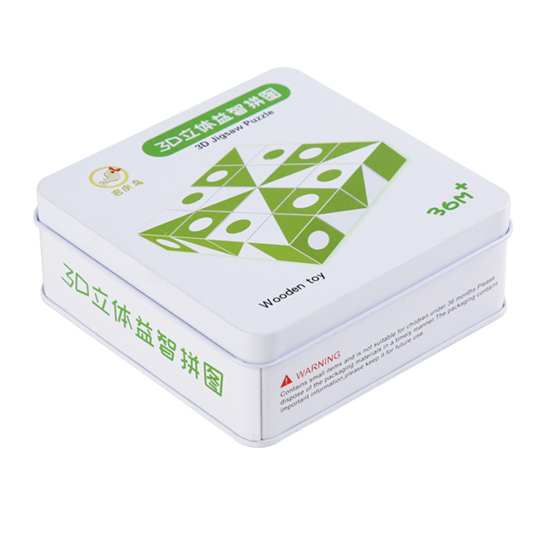 Rompecabezas rompecabezas de madera para niños dibujo de seis lados 16 rompecabezas de pensamiento 3D tridimensional forma de dibujos animados educación temprana juego de mesa para bebés