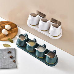 Simple Kitchen Spice Box Home Multi-Compartment Spice Bottle Set Salt Sugar MSG Seasoning Bottle Oil Pitcher