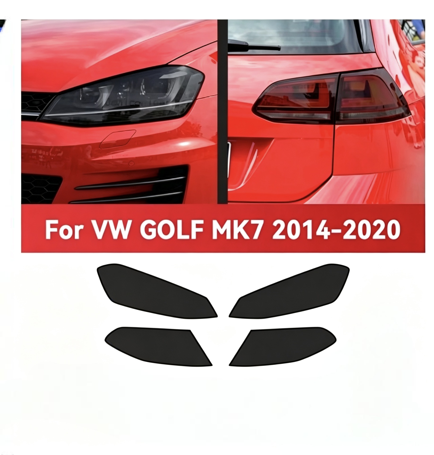 Suitable for Volkswagen Golf MK7 2014-2020 TPU headlight and taillight film, smoked black translucent car light film