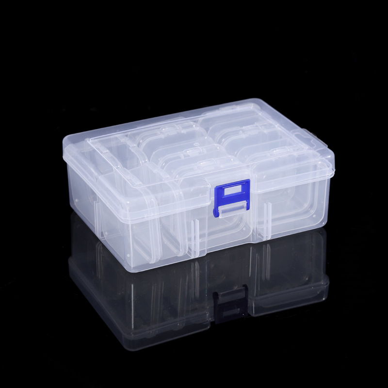 Small Beads Necklace Plastic Organizer Mini Necklace Storage Container with Hinged Lid Rectangular Craft Supplies Box