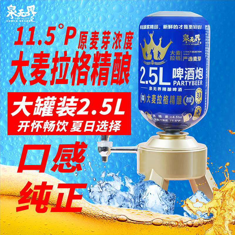 大麦拉格精酿啤酒原浆黄啤大桶网红酒吧聚会KTV整箱厂家批发酒炮