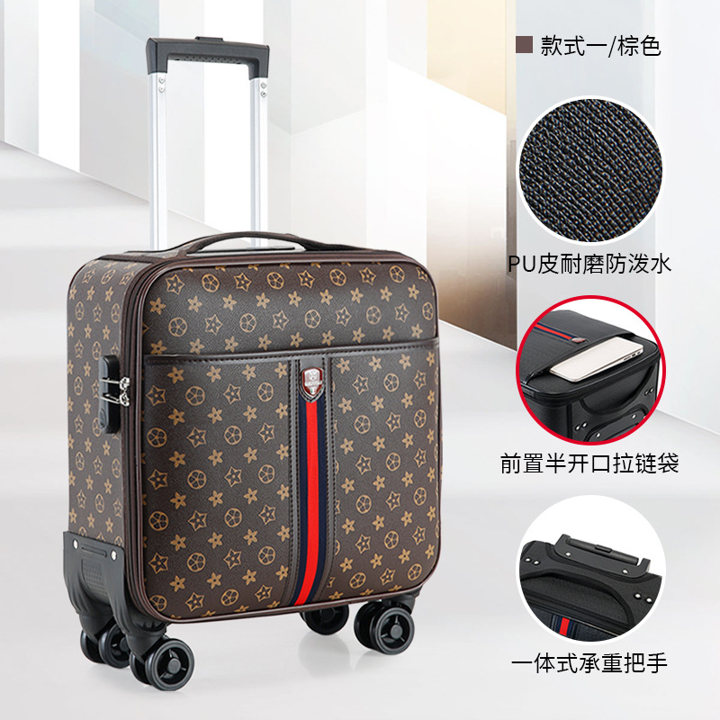 Equipaje de 18 pulgadas Estuche de carretilla de tela Oxford para mujer Estuche de embarque ligero pequeño para hombres Mini Contraseña de tamaño pequeño viaje corto