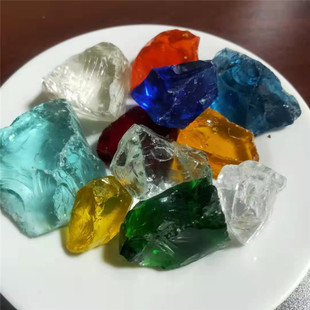 Colored Glass Stone Decorative Aquarium Fish Tank Landscaping Glass Cashew Stone Fish Tank Bottom Sand Glass Sand Glass Block