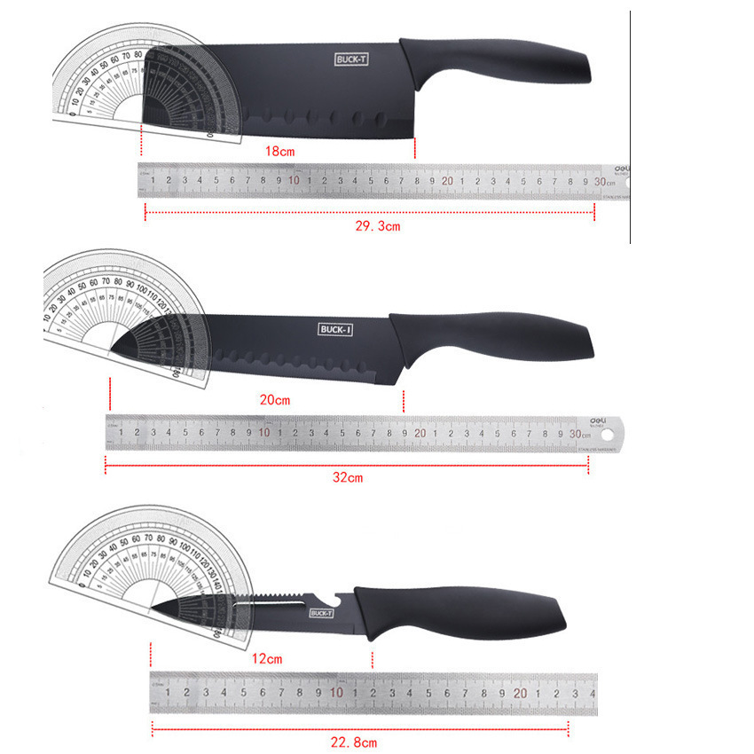 Juego de cuchillos de cocina cuchillo de acero negro cuchillo de regalo utensilios de cocina de acero inoxidable cuchillo doméstico conjunto de cinco piezas cuchillo de fábrica