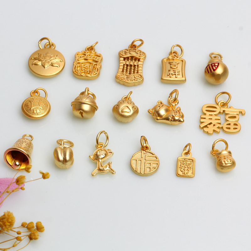 古法金diyブレスレットアクセサリー砂金アクセサリーネックレスペンダント手串隔珠アクセサリー材料|undefined