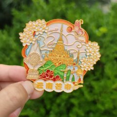 雲南徳宏芒市金属冷蔵庫マグネット観光名所文化創造的なお土産磁気吸引卸売在庫