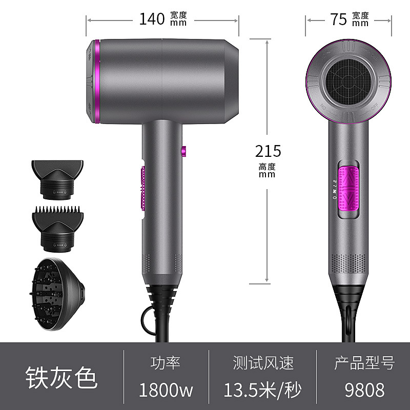 Secador de pelo de iones negativos transfronterizo de Amazon, fabricante mayorista de secadores de pelo de alta potencia para uso doméstico y en dormitorios que no daña el cabello.