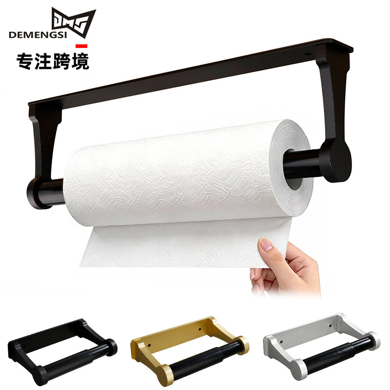 Kitchen Paper Towel Holder, Paper Hanger, Plastic Wrap Storage Rack, No-Drill Hanging Rod, Storage Hook, Napkin Holder