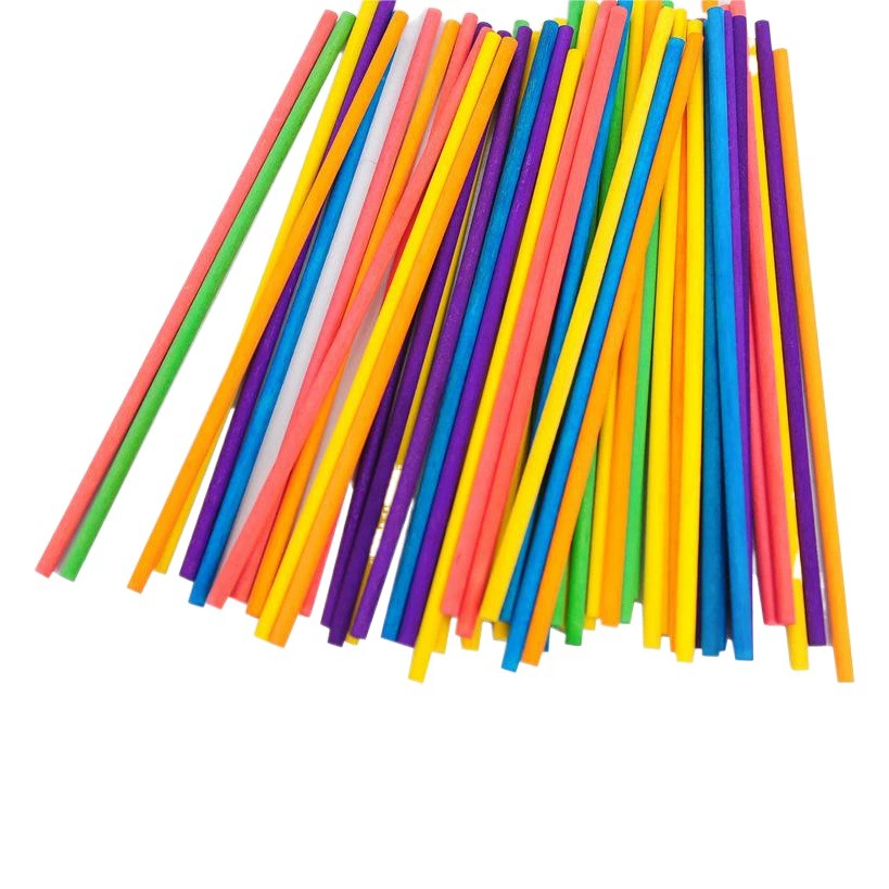 Круглая деревянная палочка Красочная палочка для мороженого Основной цвет Березовое эскимо Деревянная палочка DIY Круглая деревянная палочка ручной работы Маленькая деревянная палочка