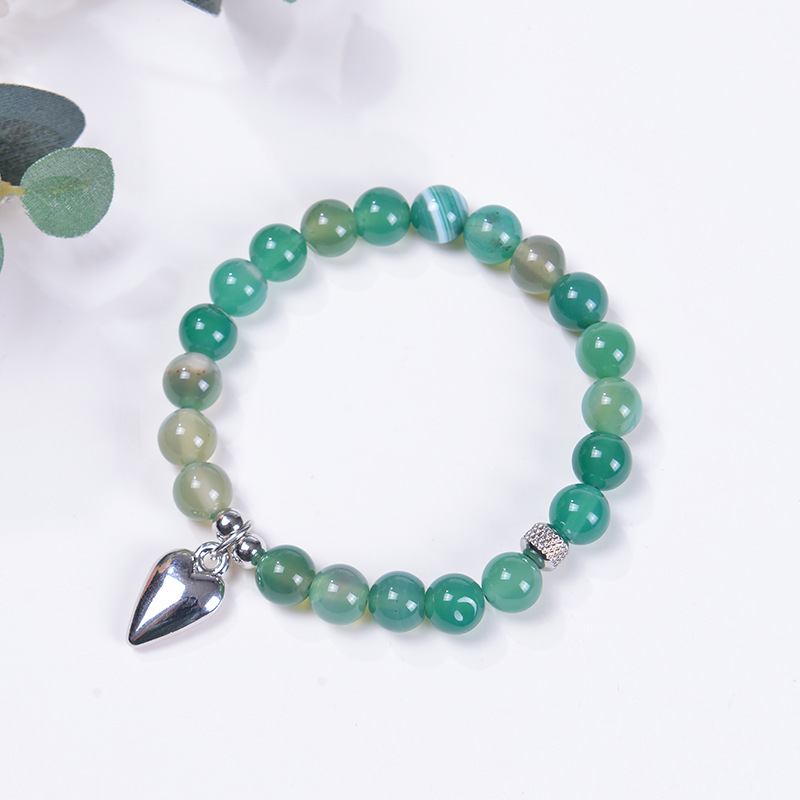 Fashion Heart Shape natural stone Agate Beaded Bracelets 1 Piece