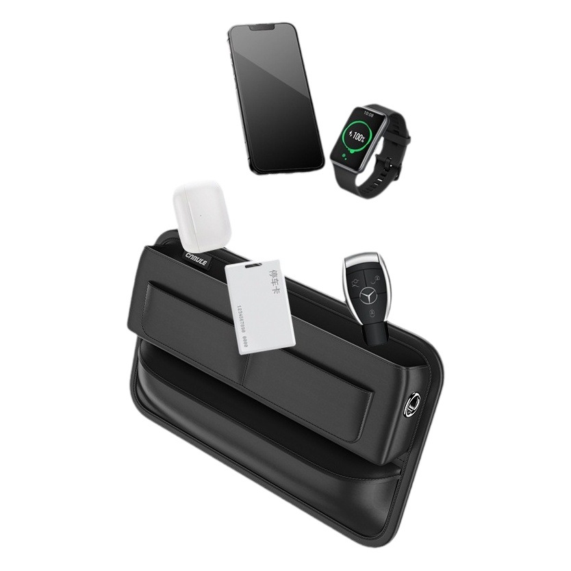 Caja de almacenamiento de control central para hueco de coche con múltiples ranuras para tarjetas para bolsas de almacenamiento principales y de pasajeros para hueco interior de coche a prueba de fugas