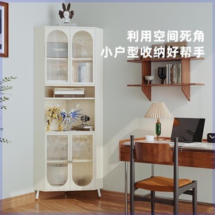 [High Bottom Space for Easy Cleaning] Retro American Steel Corner Cabinet Kitchen Bedroom Guest Bathroom Multi-Layer Corner