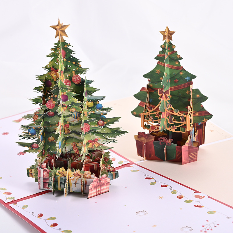 クリスマス立体グリーティングカード、クリエイティブな3Dホリデーカード、友人への誕生日の挨拶、パーソナライズされた手書きの小さなカードが在庫あり|undefined