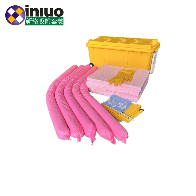 KITP80酸性液体吸附棉应急套箱吸液量80升多功能吸酸棉组合套装箱