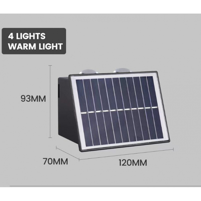 Lámpara Solar de Pared para Exteriores, Impermeable, Iluminación Arriba y Abajo, Luz de Jardín, Ambiente Paisajístico, Luz Decorativa para Jardín