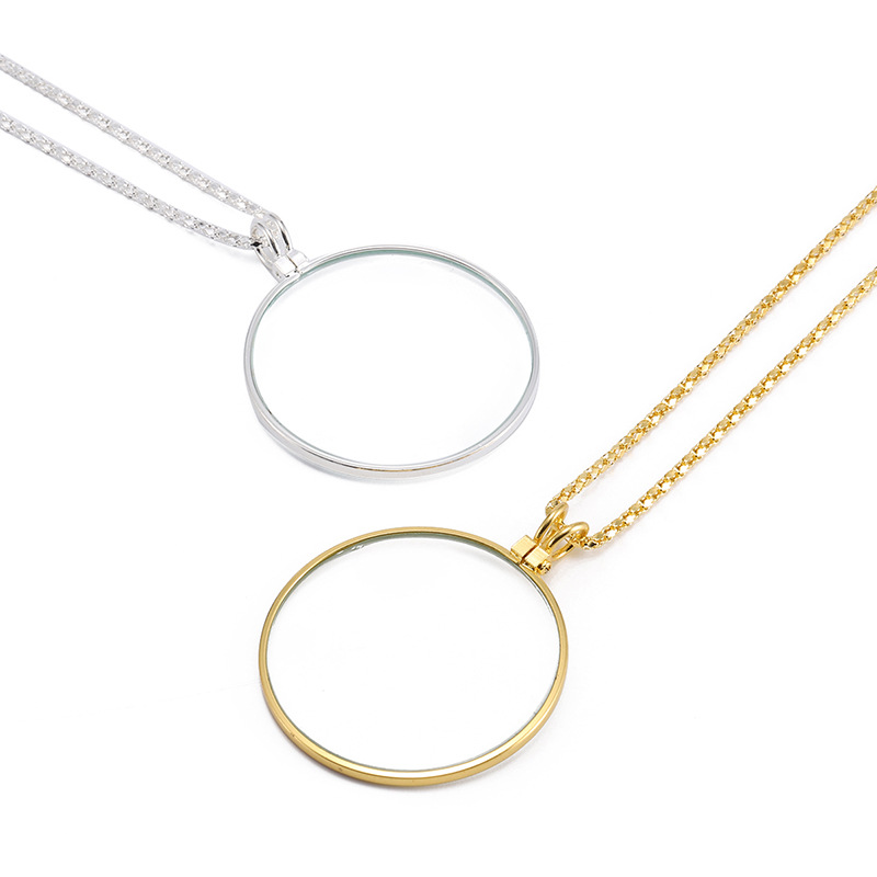 5倍锌合金金属挂链CH6001S 挂饰高清项链礼品放大镜（银色）