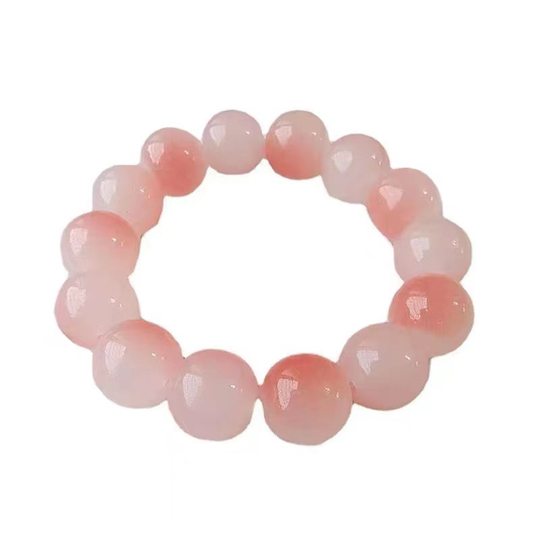 Little Red Riding Book Hand String Winding Finger Soft Gradient Ice Pink Bead Bracelet Student Girl Plate Play Round Beads to Send Girlfriend