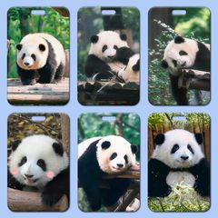 Panda Card Holder Bulk Wholesale Student Meal Card School ID Badge Lanyard Work ID Access Card Holder Small Card Factory ID Badge Lanyard