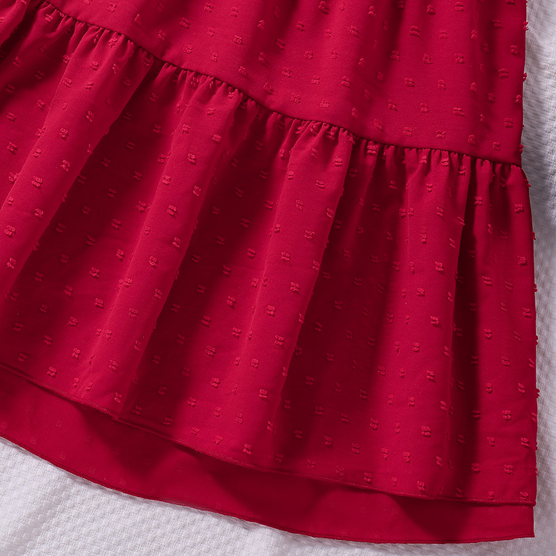 New Girls' Summer Fashionable Back Hollow Short sleeved Princess Dress Children's Wear_voghion.com